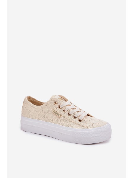 Moteriški sportbačiai su nėriniais Lee Cooper LCW-25-31-3440L Beige