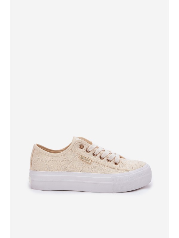 Moteriški sportbačiai su nėriniais Lee Cooper LCW-25-31-3440L Beige