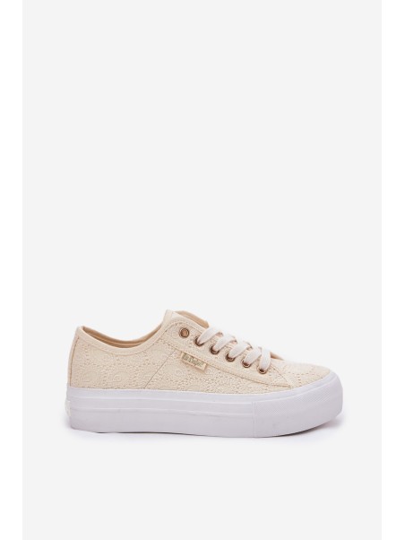 Moteriški sportbačiai su nėriniais Lee Cooper LCW-25-31-3440L Beige