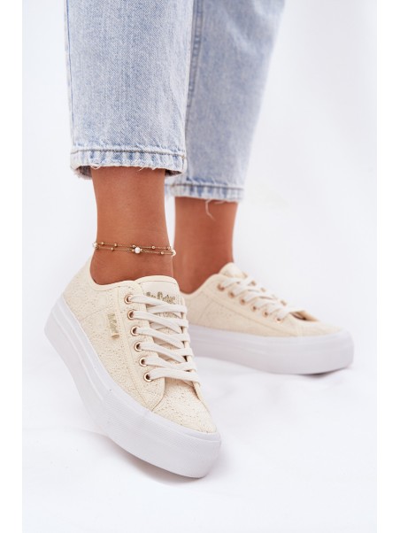 Moteriški sportbačiai su nėriniais Lee Cooper LCW-25-31-3440L Beige