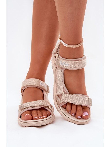 Moteriškos medžiaginės basutės su lipdukais Lee Cooper LCW-25-34-3560 Beige