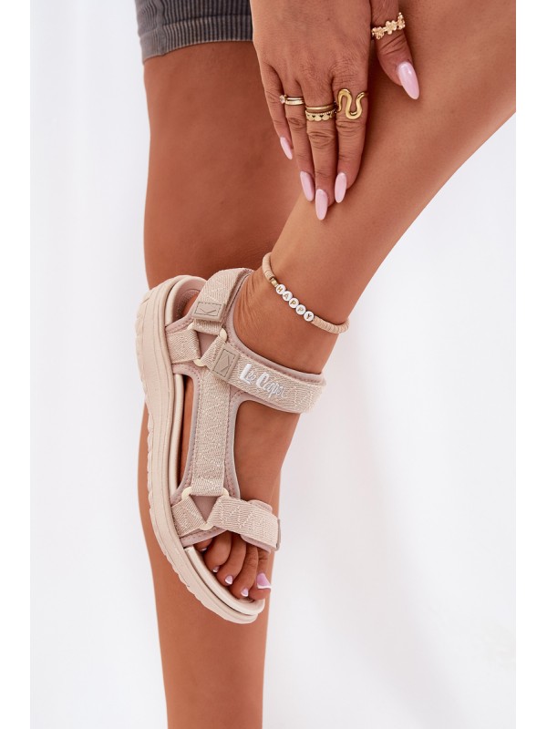 Moteriškos medžiaginės basutės su lipdukais Lee Cooper LCW-25-34-3560 Beige