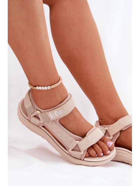 Moteriškos medžiaginės basutės su lipdukais Lee Cooper LCW-25-34-3560 Beige