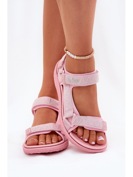 Moteriškos medžiaginės basutės su lipdukais Lee Cooper LCW-25-34-3561L Pink