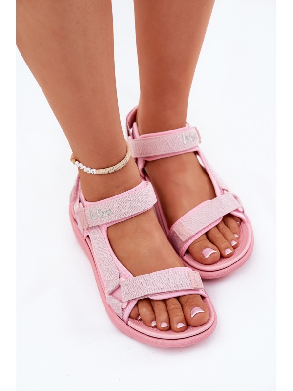 Moteriškos medžiaginės basutės su lipdukais Lee Cooper LCW-25-34-3561L Pink