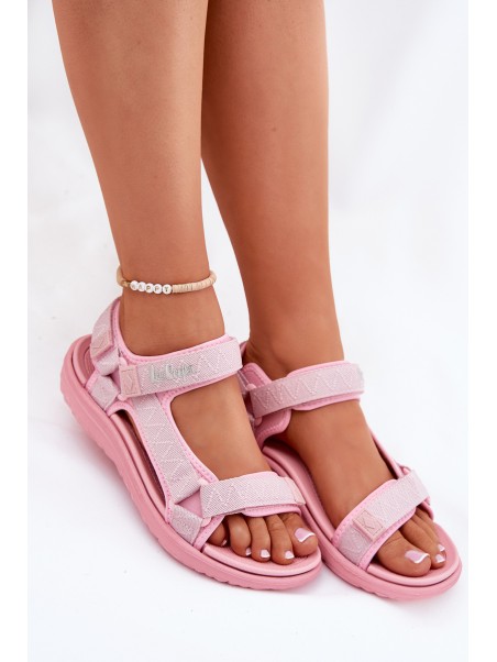 Moteriškos medžiaginės basutės su lipdukais Lee Cooper LCW-25-34-3561L Pink