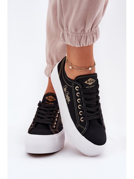 Moteriški sportbačiai su platforma ant audinio Lee Cooper LCW-25-31-3431L juodi