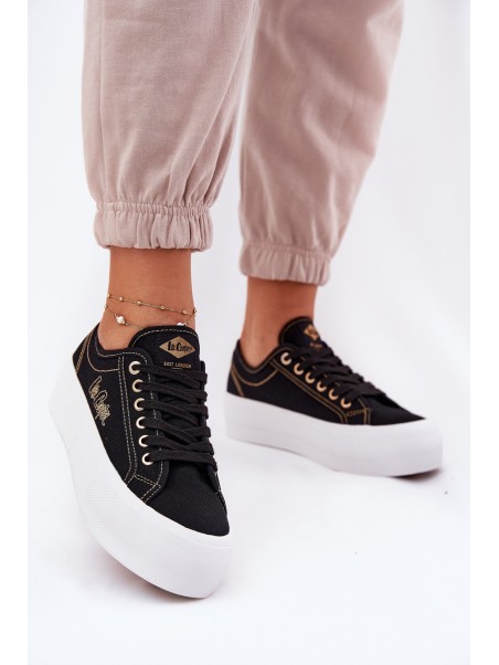 Moteriški sportbačiai su platforma ant audinio Lee Cooper LCW-25-31-3431L juodi