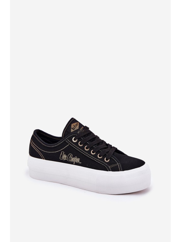 Moteriški sportbačiai su platforma ant audinio Lee Cooper LCW-25-31-3431L juodi