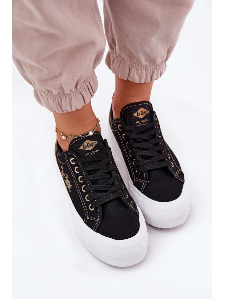 Moteriški sportbačiai su platforma ant audinio Lee Cooper LCW-25-31-3431L juodi