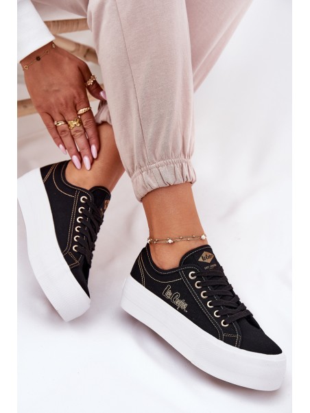 Women's fabric platform sneakers Lee Cooper LCW-25-31-3431L black