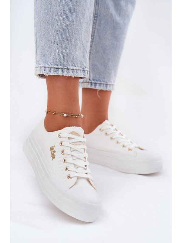 Moteriški sportbačiai ant platformos Lee Cooper LCW-25-02-3289 balti