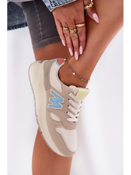 Ladies Sneakers On Platform Beige Tenanela