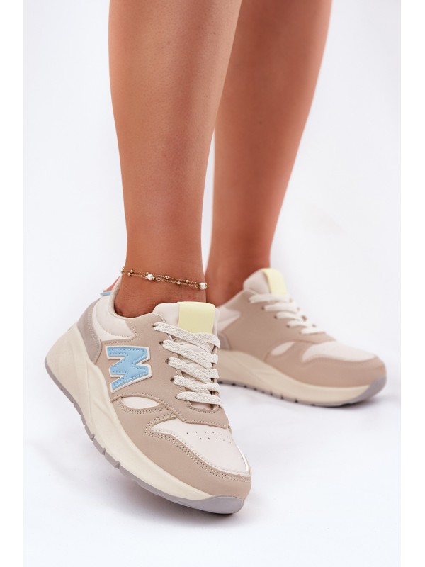 Ladies Sneakers On Platform Beige Tenanela