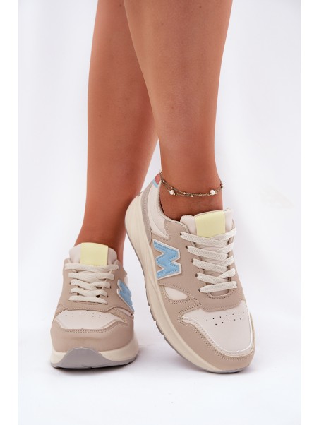 Ladies Sneakers On Platform Beige Tenanela