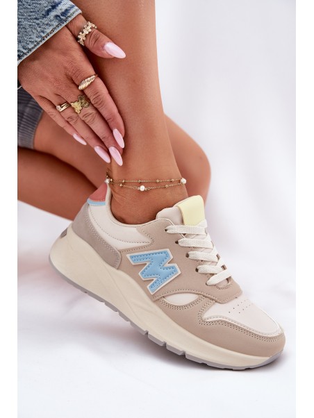 Ladies Sneakers On Platform Beige Tenanela