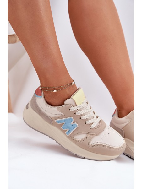 Ladies Sneakers On Platform Beige Tenanela