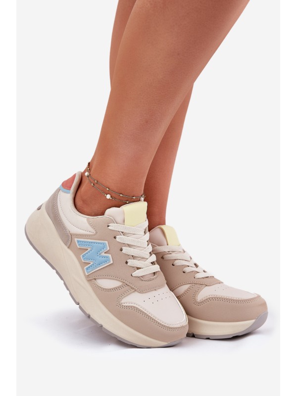 Ladies Sneakers On Platform Beige Tenanela