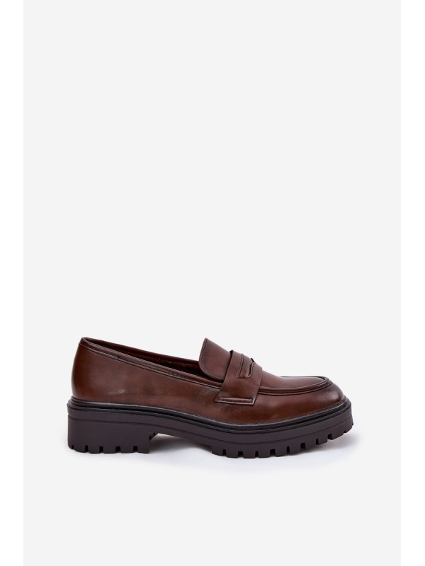 Classic Women's Moccasins Made Of Eco Leather Brown Enticca
