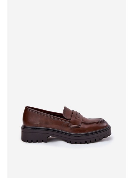Classic Women's Moccasins Made Of Eco Leather Brown Enticca