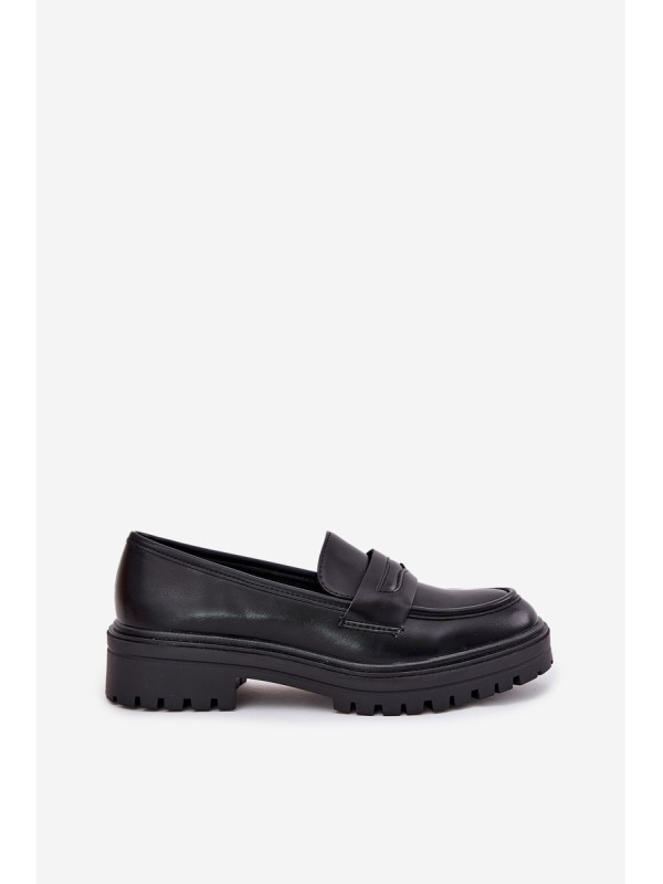 Classic Women's Moccasins Made Of Eco Leather Black Enticca