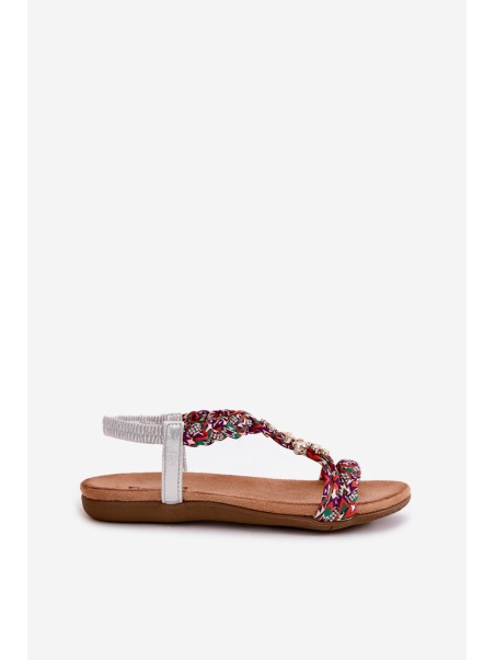 Women's Flat Sandals With Woven Straps And Accessories Artiker 54C1322 Multicolor