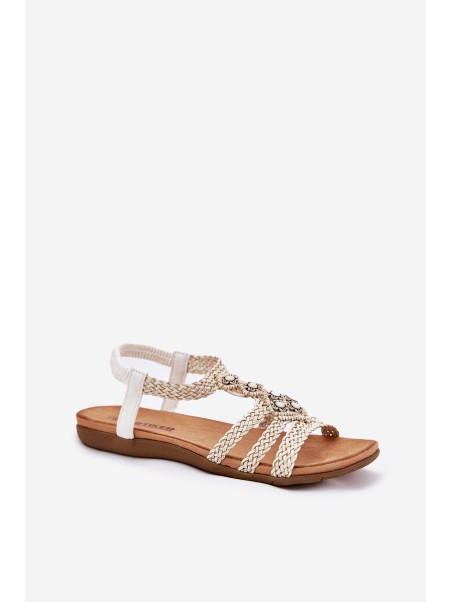 Women's Flat Sandals With Woven Straps Artiker 56C1323 White