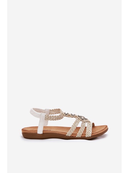 Women's Flat Sandals With Woven Straps Artiker 56C1323 White