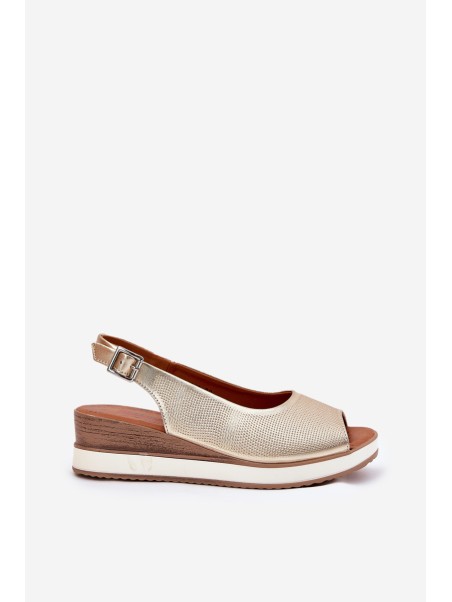 Leather Wedge Sandals Artiker 56C2312 Gold