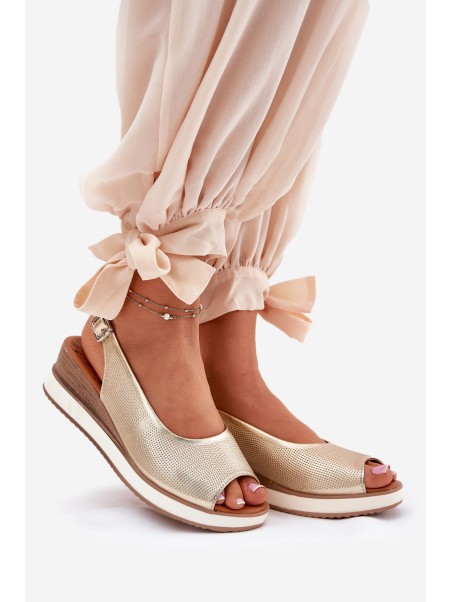 Leather Wedge Sandals Artiker 56C2312 Gold