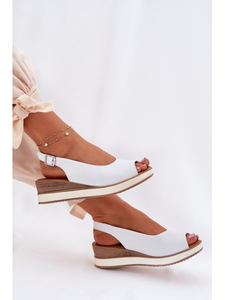 Leather Wedge Sandals Artiker 56C2317 White