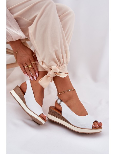 Leather Wedge Sandals Artiker 56C2317 White