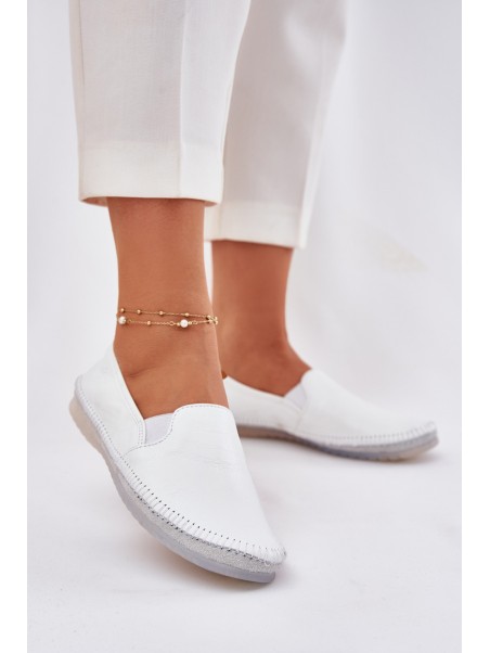Leather Ballet Flats Maciejka T3512-11 White