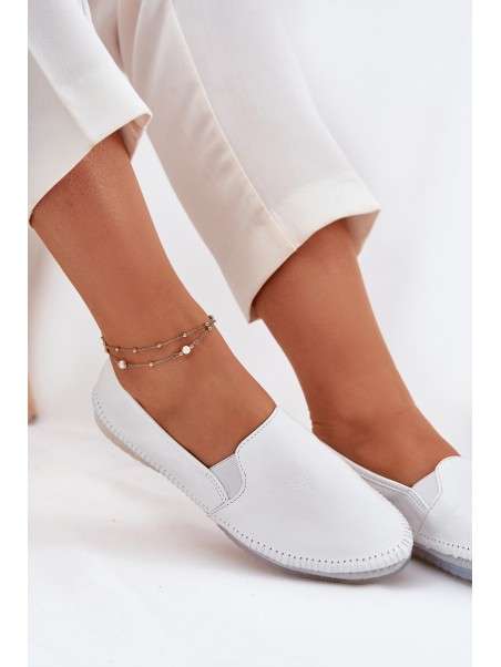 Leather Ballet Flats Maciejka T3512-11 White