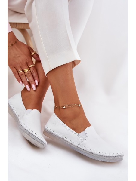 Leather Ballet Flats Maciejka T3512-11 White