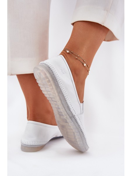 Leather Ballet Flats Maciejka T3512-11 White
