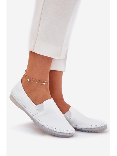 Leather Ballet Flats Maciejka T3512-11 White