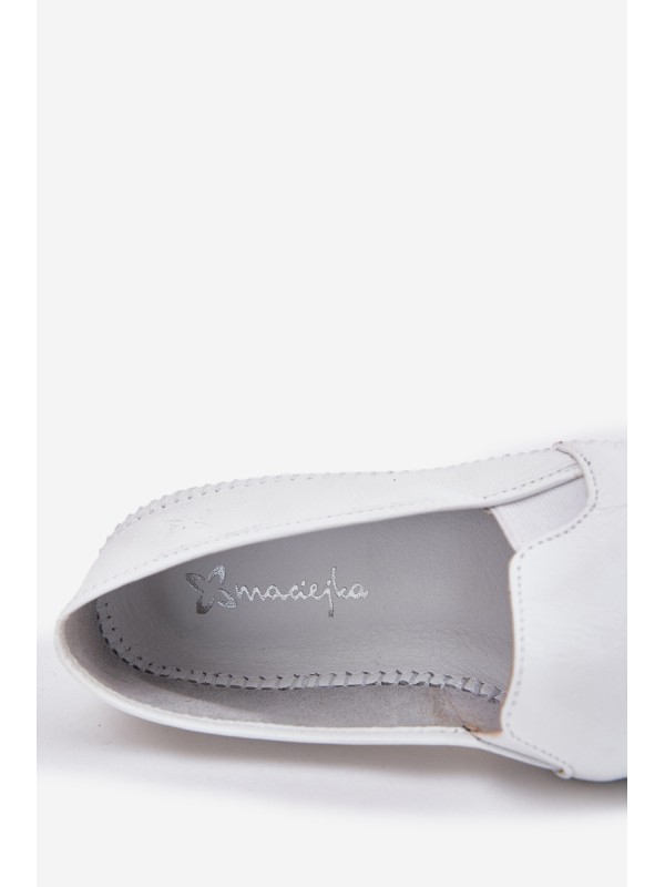 Leather Ballet Flats Maciejka T3512-11 White