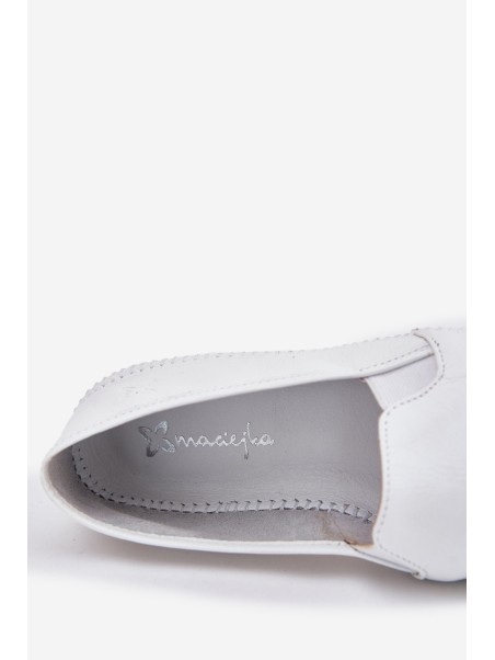 Leather Ballet Flats Maciejka T3512-11 White