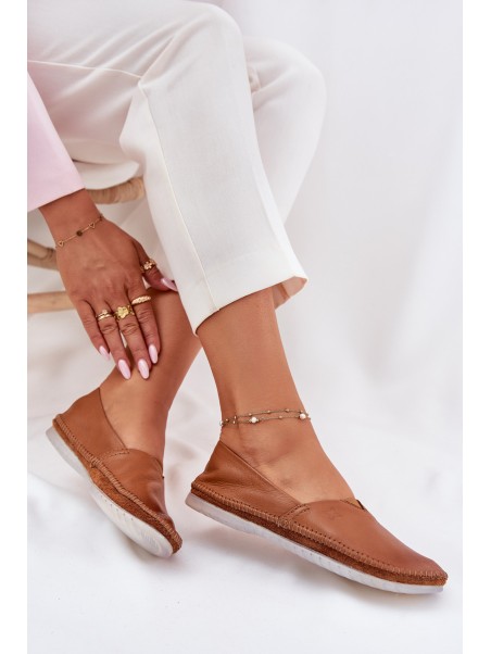 Leather Ballet Flats Smooth Maciejka T1930-29 Brown