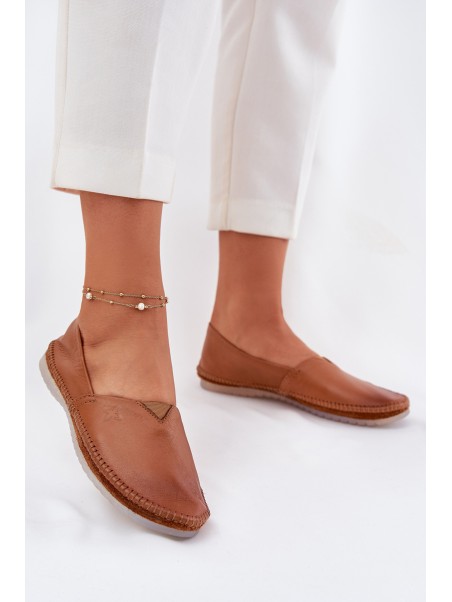 Leather Ballet Flats Smooth Maciejka T1930-29 Brown