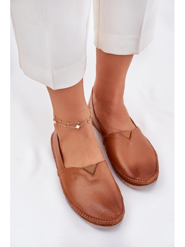 Leather Ballet Flats Smooth Maciejka T1930-29 Brown