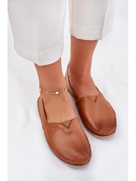 Leather Ballet Flats Smooth Maciejka T1930-29 Brown