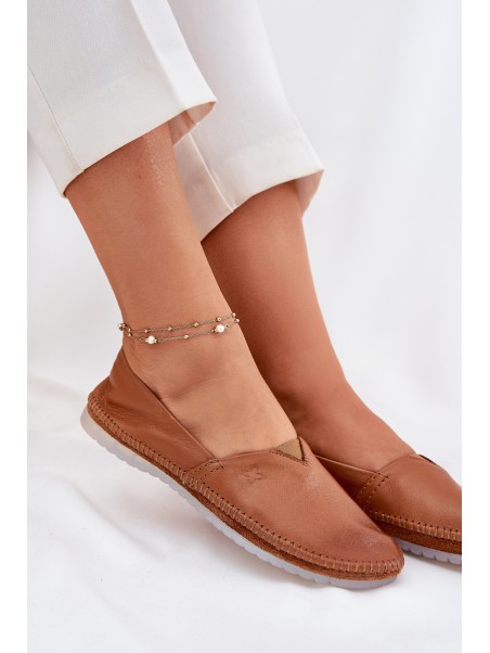 Leather Ballet Flats Smooth Maciejka T1930-29 Brown