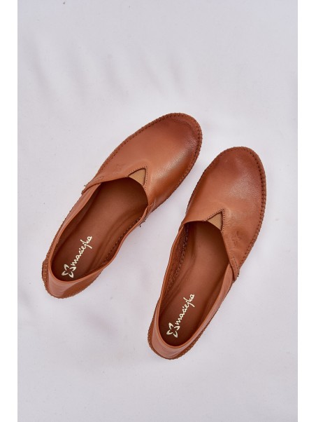 Leather Ballet Flats Smooth Maciejka T1930-29 Brown