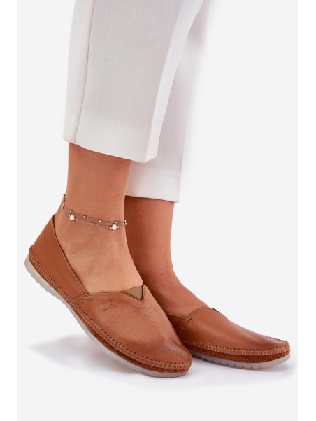 Leather Ballet Flats Smooth Maciejka T1930-29 Brown