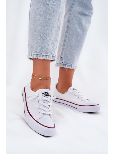 Moteriški sportbačiai su medžiaginiu padu Lee Cooper LCW-25-02-3296L balti
