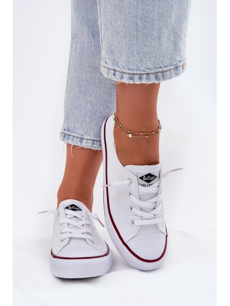 Moteriški sportbačiai su medžiaginiu padu Lee Cooper LCW-25-02-3296L balti
