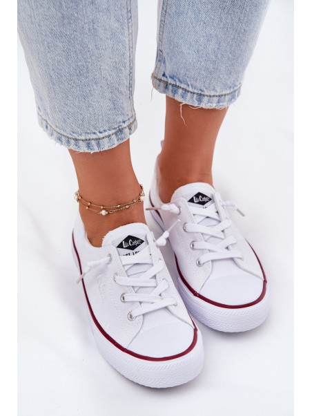 Moteriški sportbačiai su medžiaginiu padu Lee Cooper LCW-25-02-3296L balti