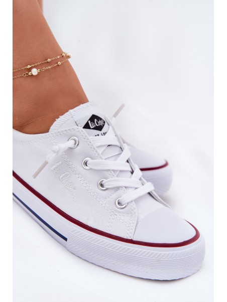 Moteriški sportbačiai su medžiaginiu padu Lee Cooper LCW-25-02-3296L balti